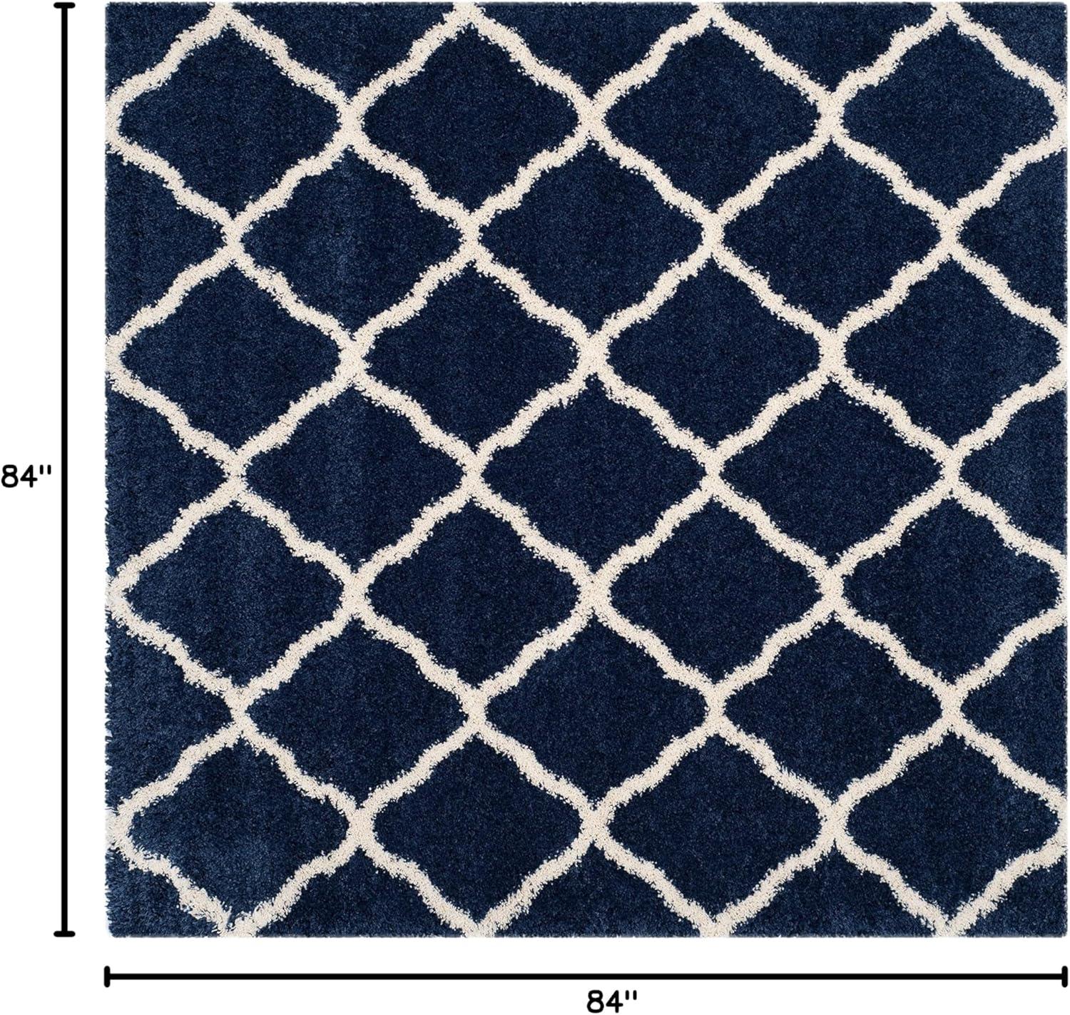 image:imageSAFAVIEH Hudson Shag Collection Area Rug 8 x 10 Slate Blue amp Ivory Moroccan Trellis Design NonShedding amp Easy Care 2inch Thick Ideal for High Traffic Areas in Living Room Bedroom SGH283LNavyIvory