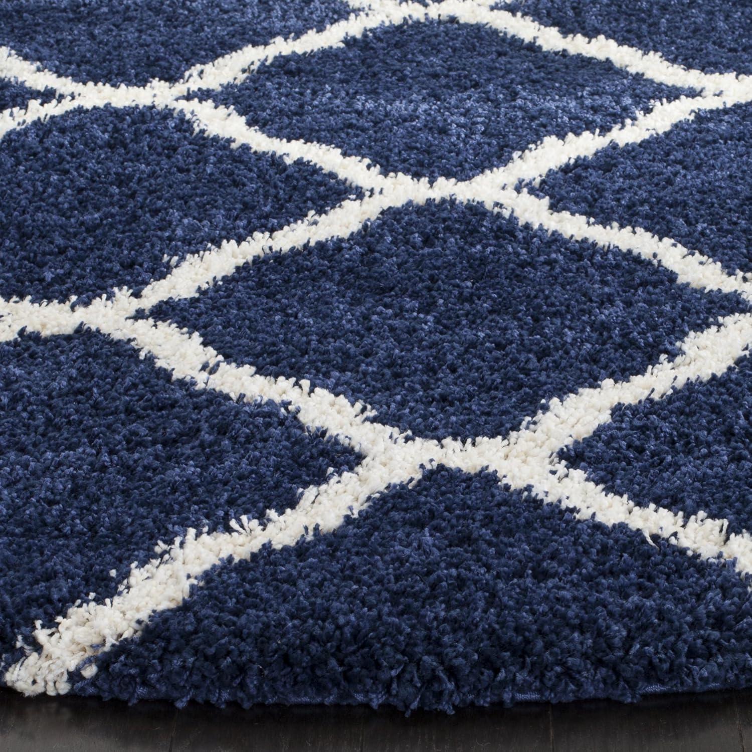 image:imageSAFAVIEH Hudson Shag Collection Area Rug 8 x 10 Slate Blue amp Ivory Moroccan Trellis Design NonShedding amp Easy Care 2inch Thick Ideal for High Traffic Areas in Living Room Bedroom SGH283LNavyIvory