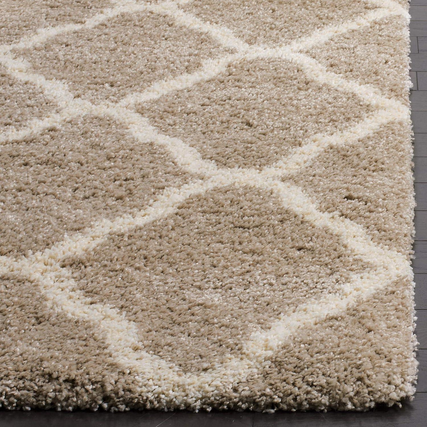 image:imageSAFAVIEH Hudson Shag Collection Area Rug 8 x 10 Slate Blue amp Ivory Moroccan Trellis Design NonShedding amp Easy Care 2inch Thick Ideal for High Traffic Areas in Living Room Bedroom SGH283LBeigeIvory