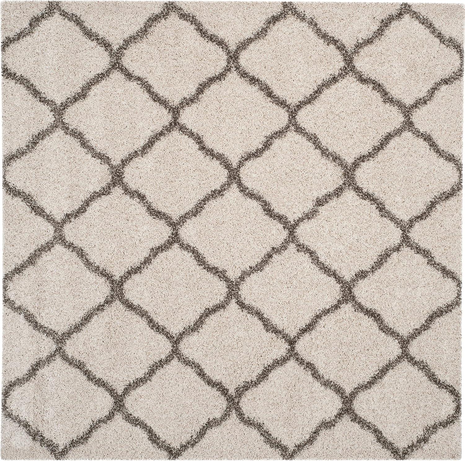 image:imageSAFAVIEH Hudson Shag Collection Area Rug 8 x 10 Slate Blue amp Ivory Moroccan Trellis Design NonShedding amp Easy Care 2inch Thick Ideal for High Traffic Areas in Living Room Bedroom SGH283LIvoryGrey