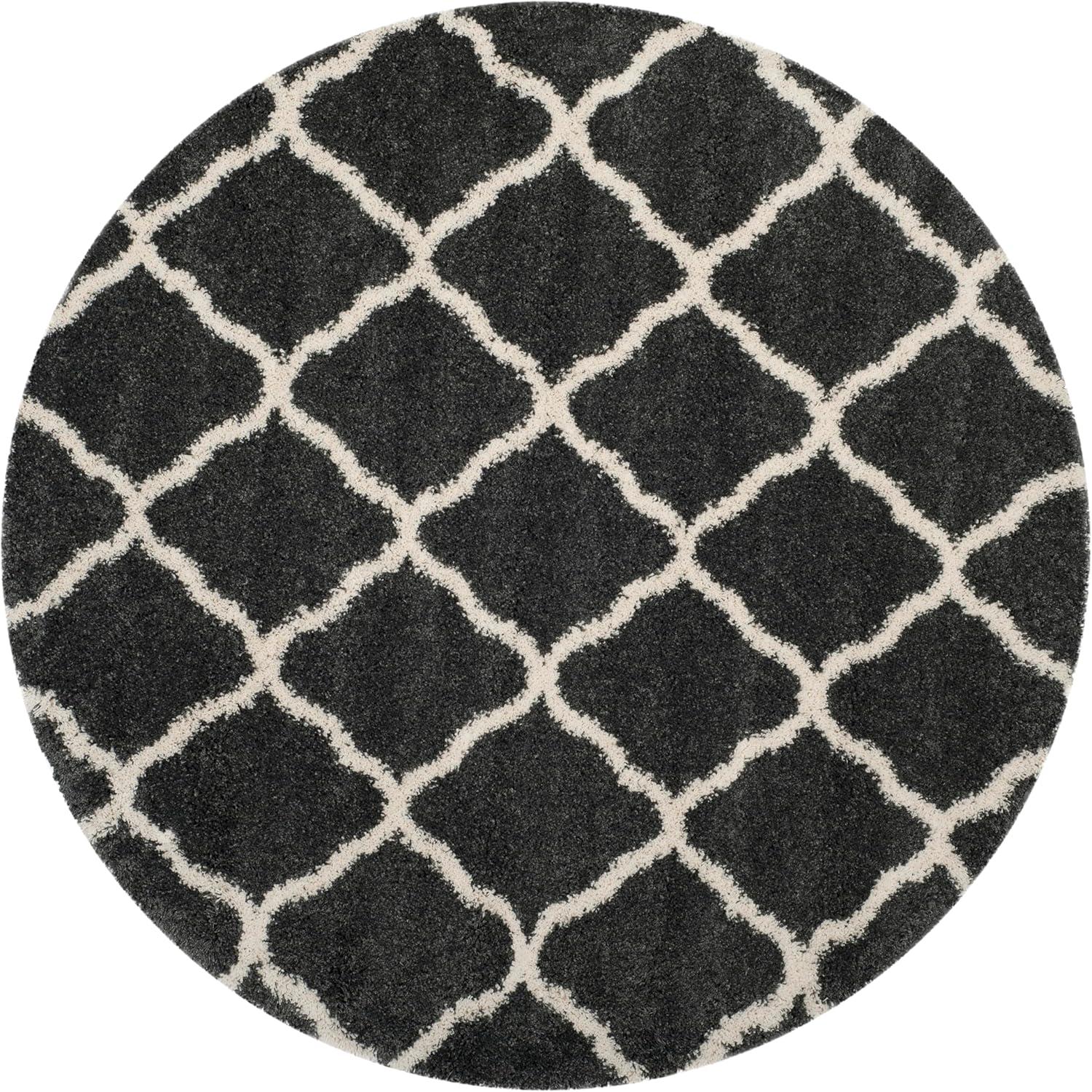 image:imageSAFAVIEH Hudson Shag Collection Area Rug 8 x 10 Slate Blue amp Ivory Moroccan Trellis Design NonShedding amp Easy Care 2inch Thick Ideal for High Traffic Areas in Living Room Bedroom SGH283LDark GreyIvory