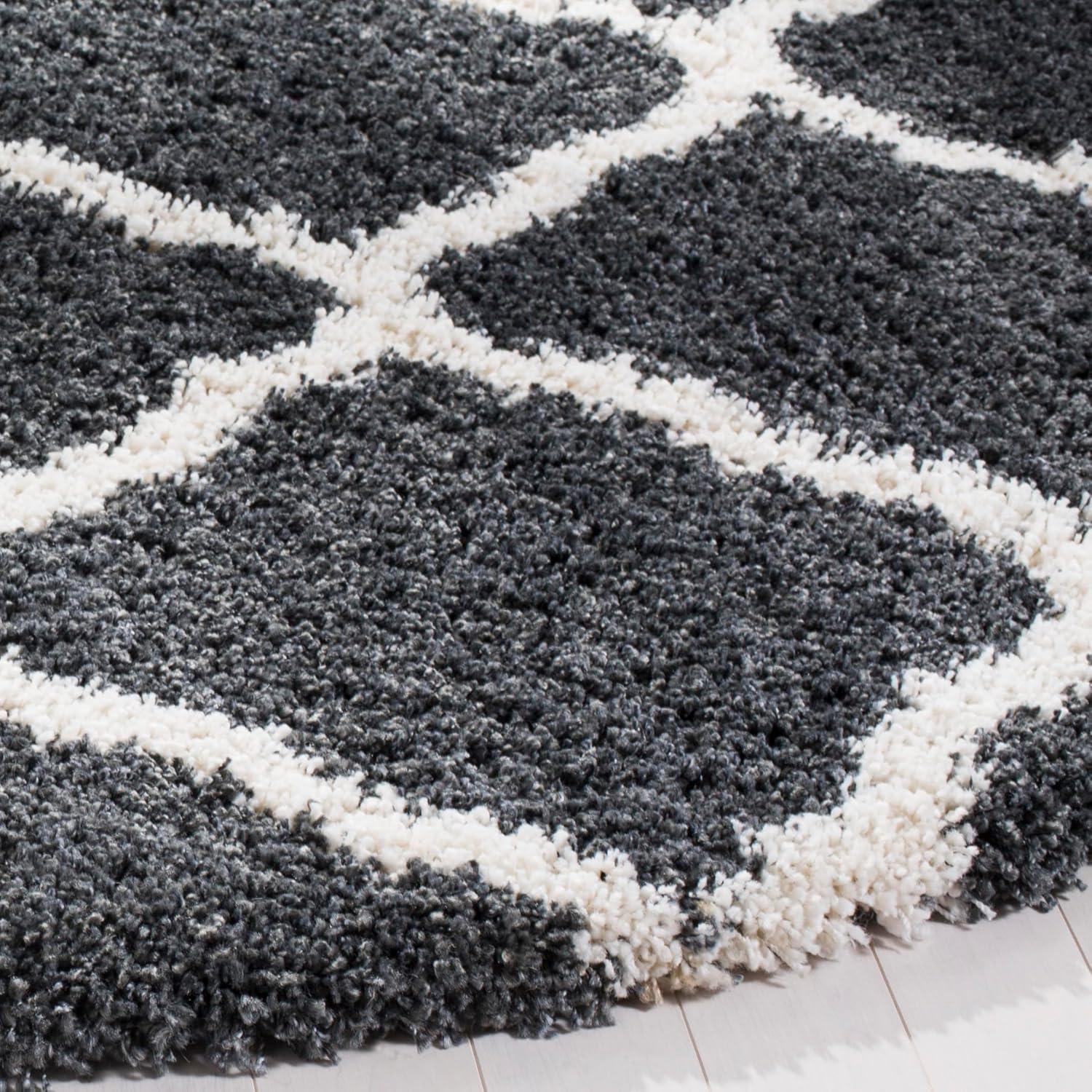 image:imageSAFAVIEH Hudson Shag Collection Area Rug 8 x 10 Slate Blue amp Ivory Moroccan Trellis Design NonShedding amp Easy Care 2inch Thick Ideal for High Traffic Areas in Living Room Bedroom SGH283LDark GreyIvory