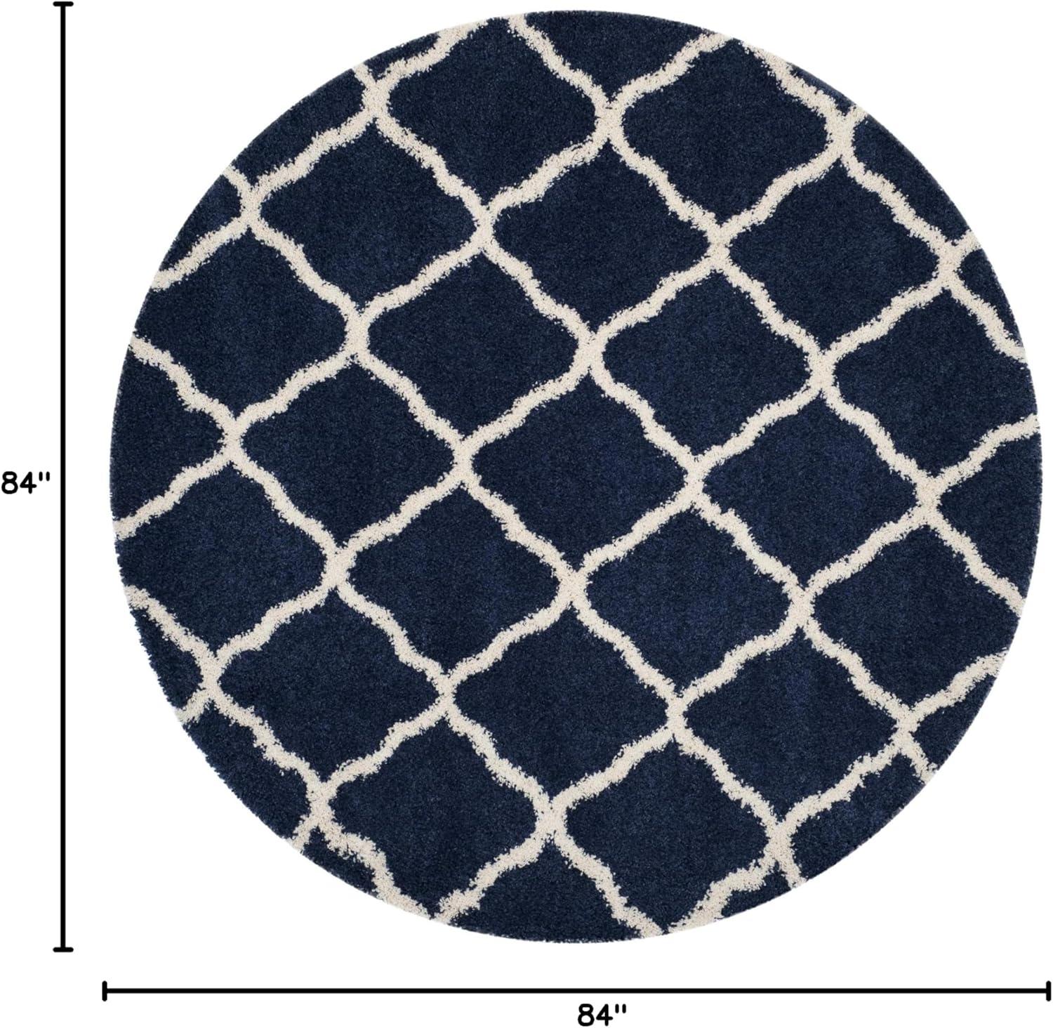 image:imageSAFAVIEH Hudson Shag Collection Area Rug 8 x 10 Slate Blue amp Ivory Moroccan Trellis Design NonShedding amp Easy Care 2inch Thick Ideal for High Traffic Areas in Living Room Bedroom SGH283LNavyIvory