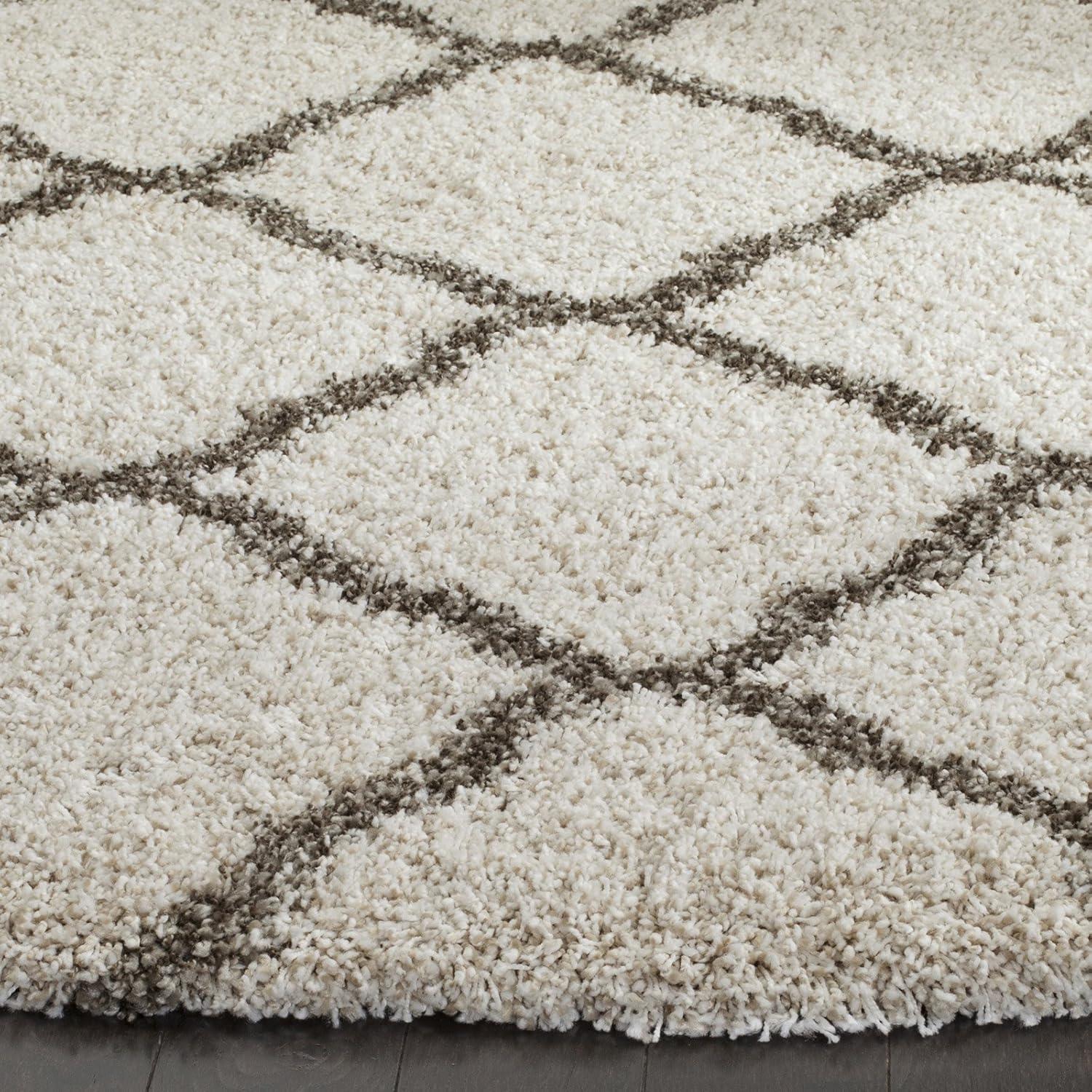 image:imageSAFAVIEH Hudson Shag Collection Area Rug 8 x 10 Slate Blue amp Ivory Moroccan Trellis Design NonShedding amp Easy Care 2inch Thick Ideal for High Traffic Areas in Living Room Bedroom SGH283LIvoryGrey