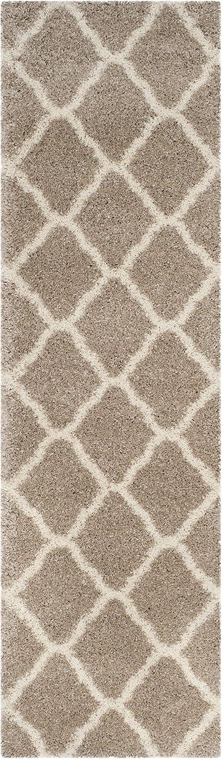 image:imageSAFAVIEH Hudson Shag Collection Area Rug 8 x 10 Slate Blue amp Ivory Moroccan Trellis Design NonShedding amp Easy Care 2inch Thick Ideal for High Traffic Areas in Living Room Bedroom SGH283LBeigeIvory