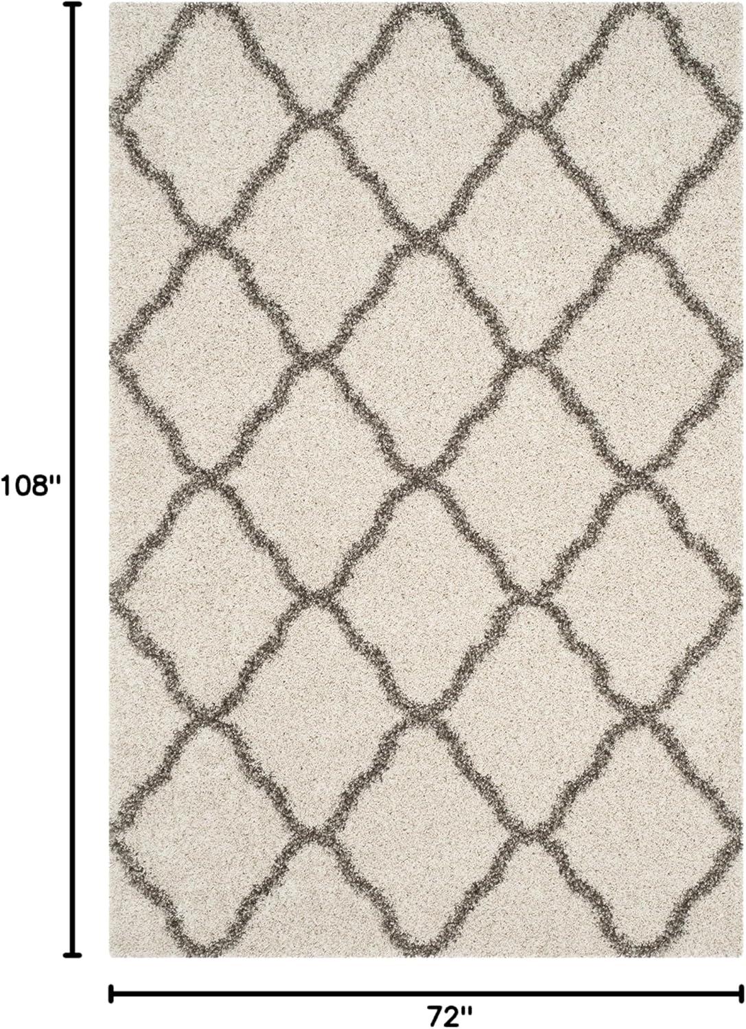 image:imageSAFAVIEH Hudson Shag Collection Area Rug 8 x 10 Slate Blue amp Ivory Moroccan Trellis Design NonShedding amp Easy Care 2inch Thick Ideal for High Traffic Areas in Living Room Bedroom SGH283LIvoryGrey