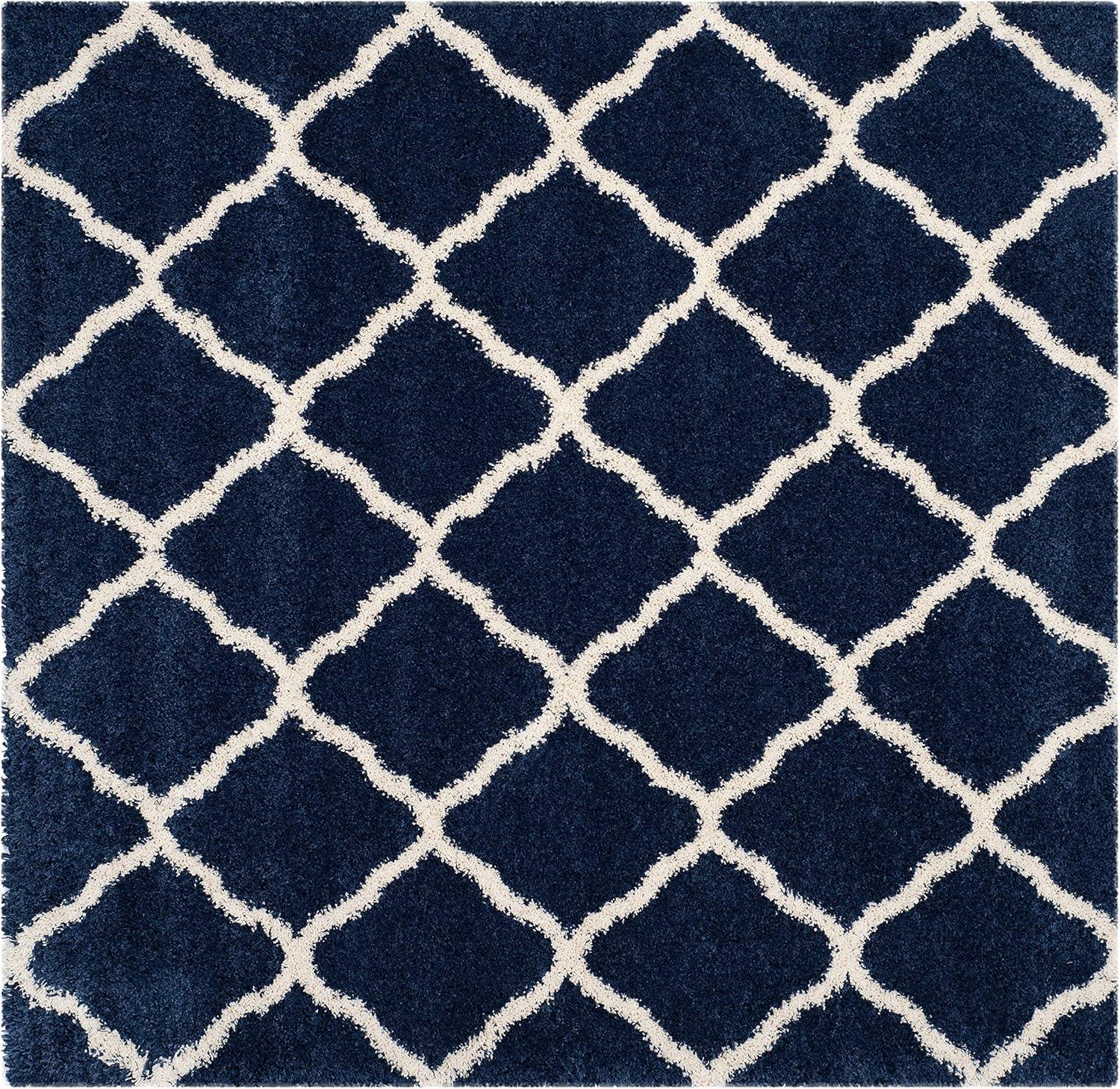 image:imageSAFAVIEH Hudson Shag Collection Area Rug 8 x 10 Slate Blue amp Ivory Moroccan Trellis Design NonShedding amp Easy Care 2inch Thick Ideal for High Traffic Areas in Living Room Bedroom SGH283LNavyIvory