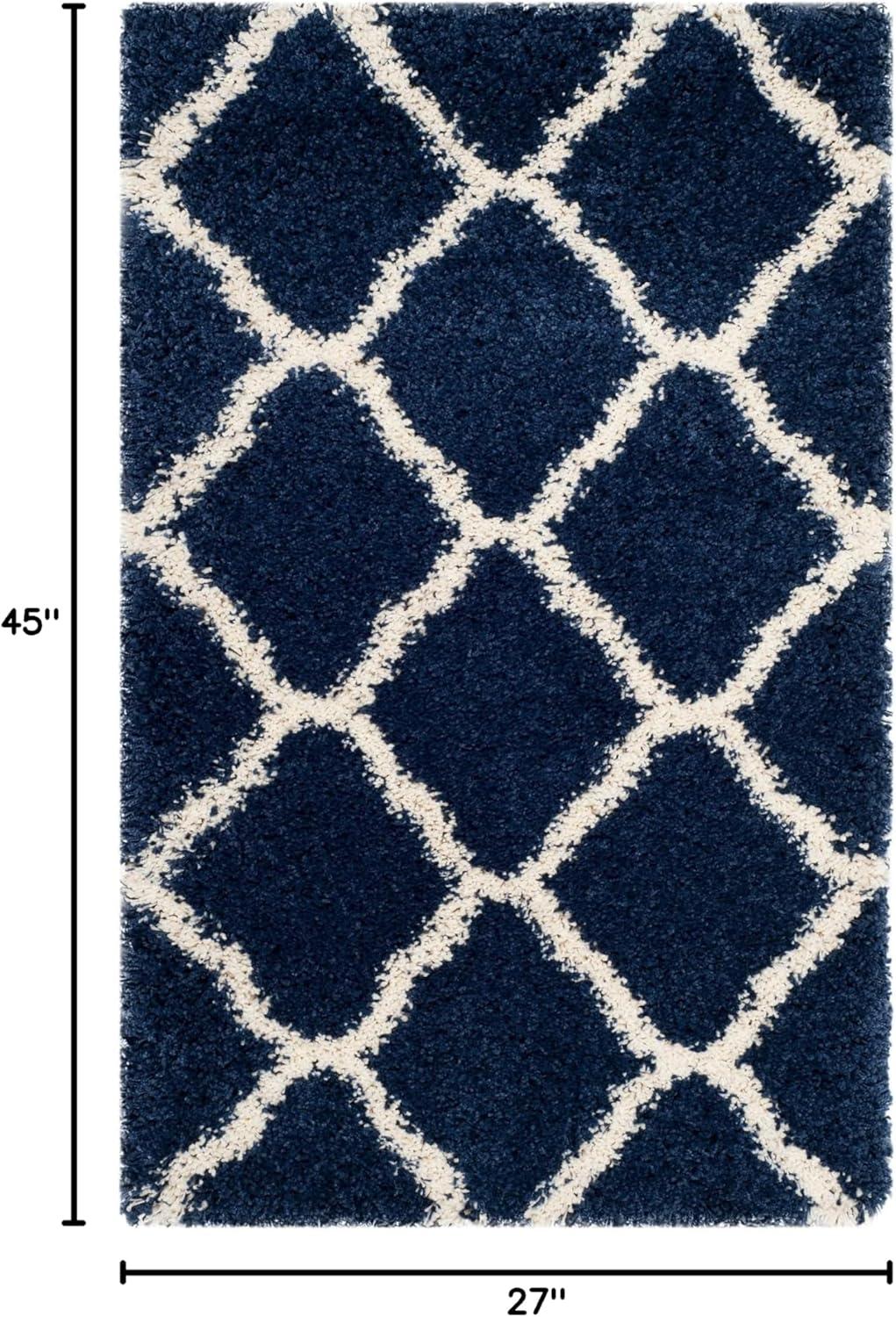 image:imageSAFAVIEH Hudson Shag Collection Area Rug 8 x 10 Slate Blue amp Ivory Moroccan Trellis Design NonShedding amp Easy Care 2inch Thick Ideal for High Traffic Areas in Living Room Bedroom SGH283LNavyIvory