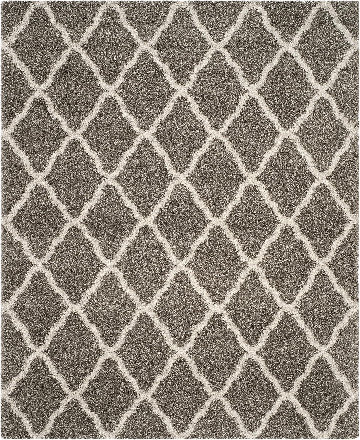 image:imageSAFAVIEH Hudson Shag Collection Area Rug 8 x 10 Slate Blue amp Ivory Moroccan Trellis Design NonShedding amp Easy Care 2inch Thick Ideal for High Traffic Areas in Living Room Bedroom SGH283LGreyIvory