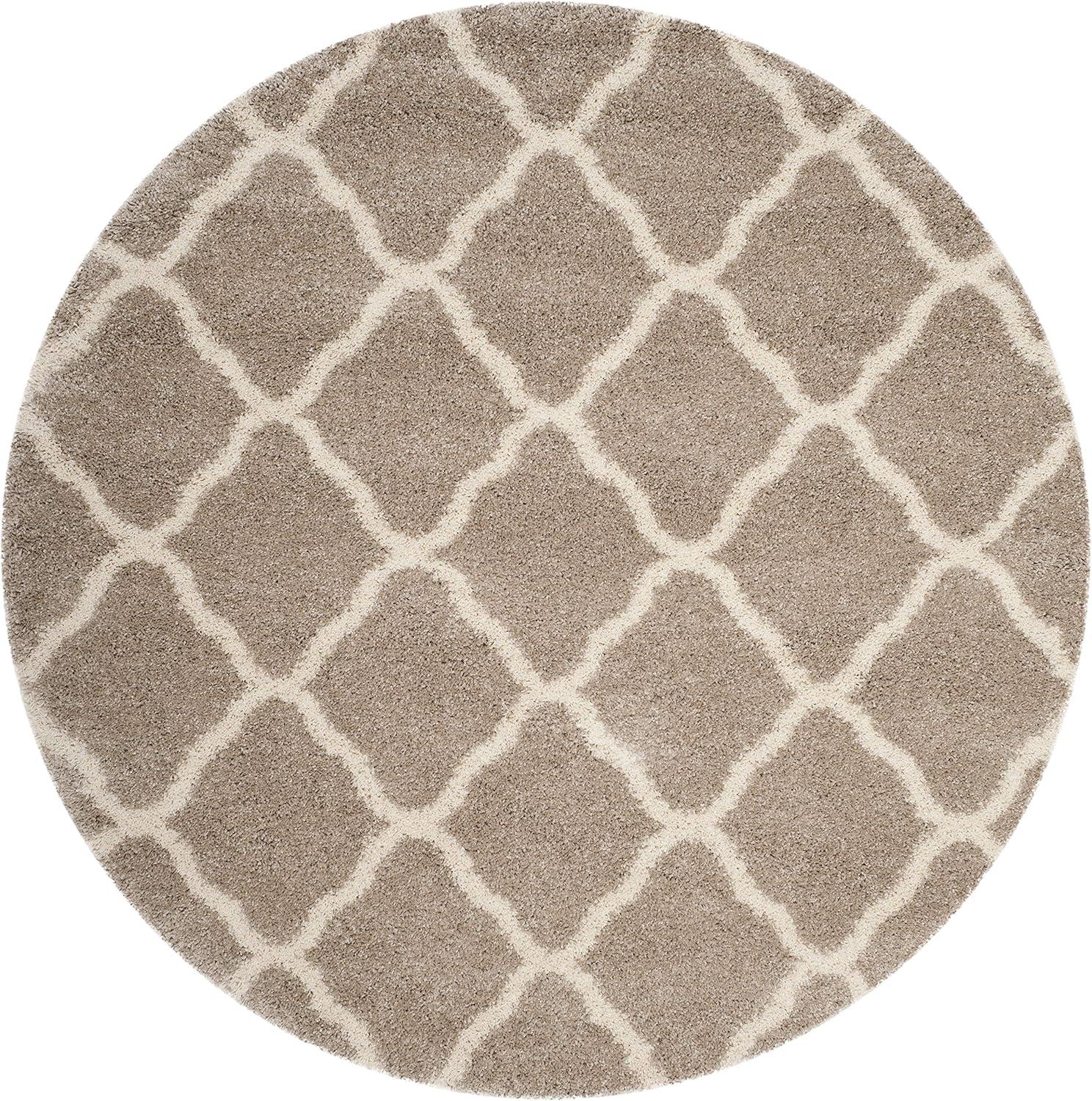 image:imageSAFAVIEH Hudson Shag Collection Area Rug 8 x 10 Slate Blue amp Ivory Moroccan Trellis Design NonShedding amp Easy Care 2inch Thick Ideal for High Traffic Areas in Living Room Bedroom SGH283LBeigeIvory