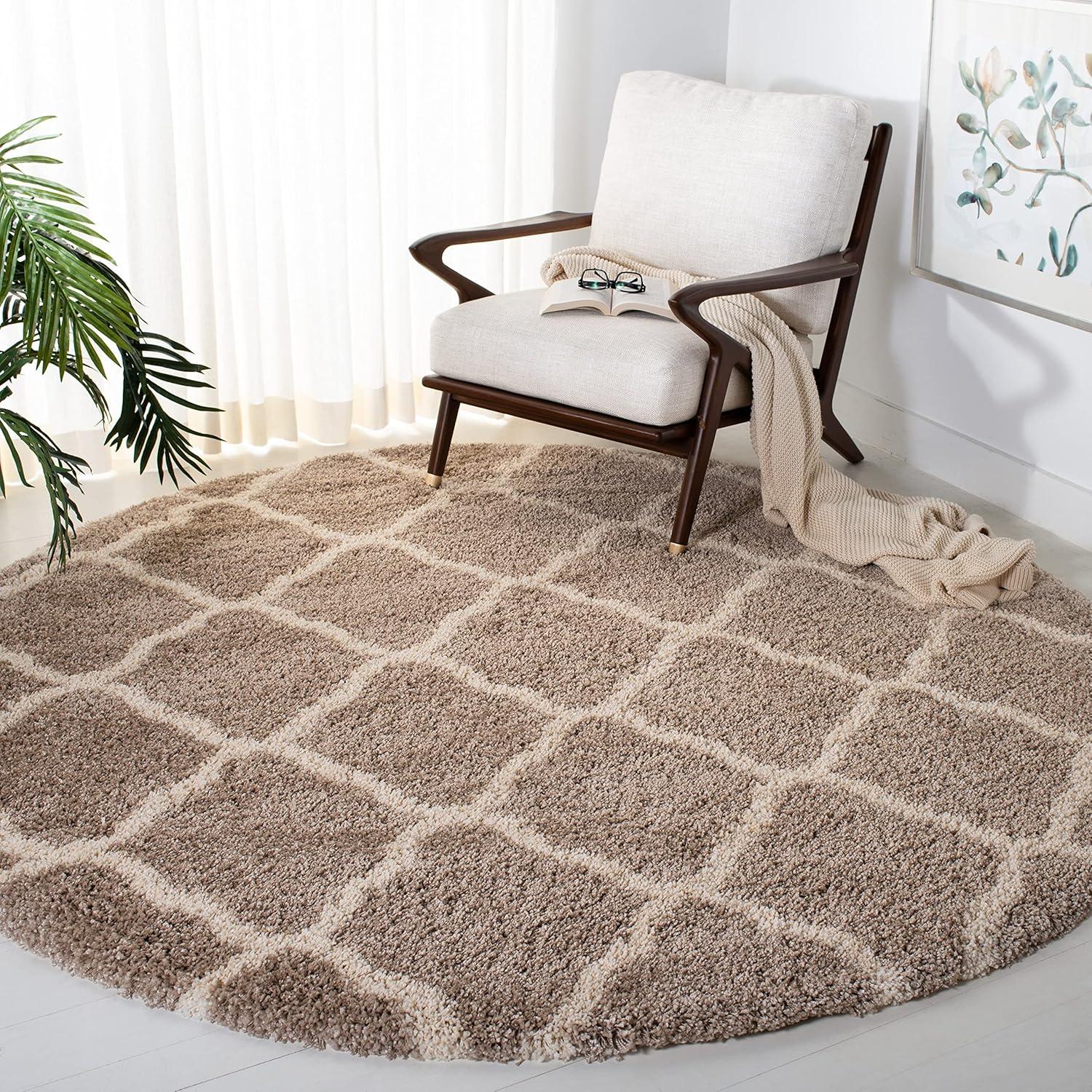 image:imageSAFAVIEH Hudson Shag Collection Area Rug 8 x 10 Slate Blue amp Ivory Moroccan Trellis Design NonShedding amp Easy Care 2inch Thick Ideal for High Traffic Areas in Living Room Bedroom SGH283LBeigeIvory
