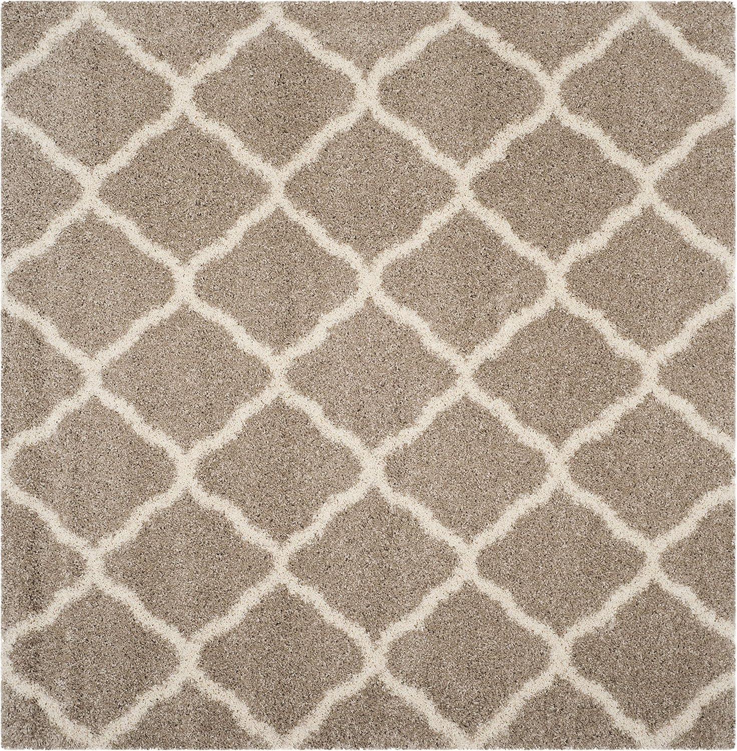 image:imageSAFAVIEH Hudson Shag Collection Area Rug 8 x 10 Slate Blue amp Ivory Moroccan Trellis Design NonShedding amp Easy Care 2inch Thick Ideal for High Traffic Areas in Living Room Bedroom SGH283LBeigeIvory
