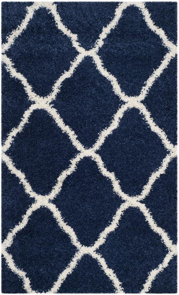 image:imageSAFAVIEH Hudson Shag Collection Area Rug 8 x 10 Slate Blue amp Ivory Moroccan Trellis Design NonShedding amp Easy Care 2inch Thick Ideal for High Traffic Areas in Living Room Bedroom SGH283LNavyIvory