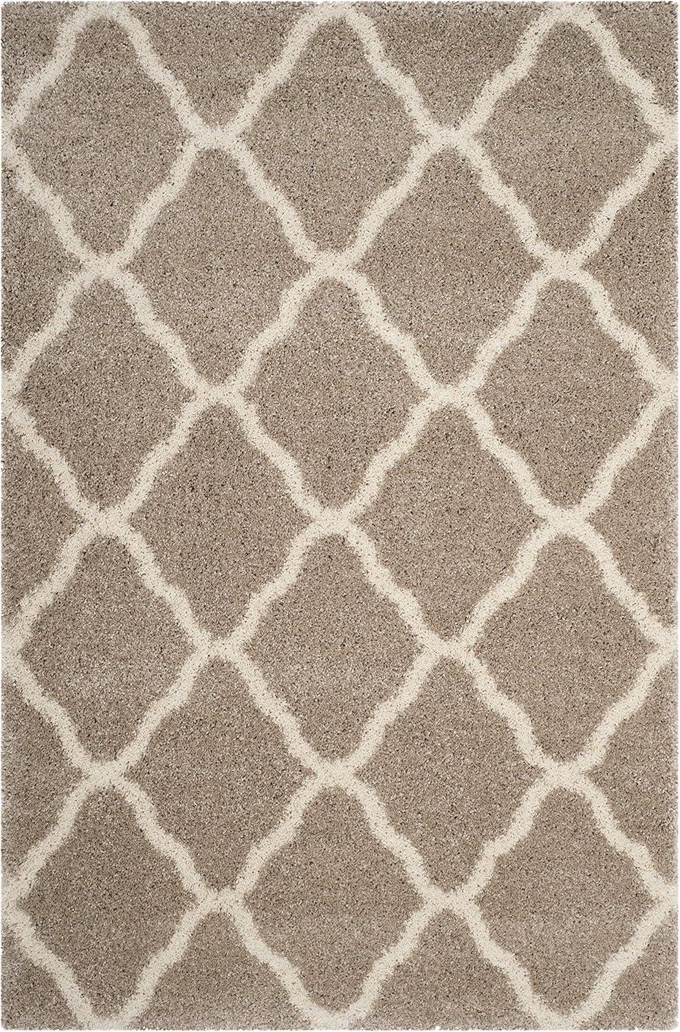 image:imageSAFAVIEH Hudson Shag Collection Area Rug 8 x 10 Slate Blue amp Ivory Moroccan Trellis Design NonShedding amp Easy Care 2inch Thick Ideal for High Traffic Areas in Living Room Bedroom SGH283LBeigeIvory