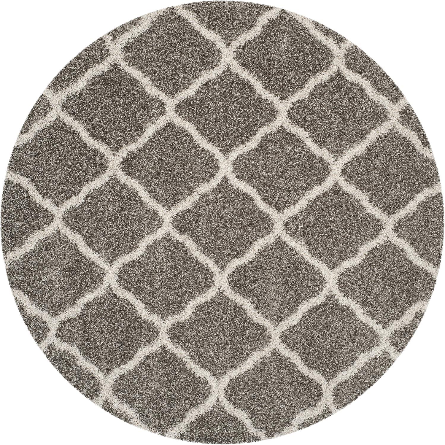 image:imageSAFAVIEH Hudson Shag Collection Area Rug 8 x 10 Slate Blue amp Ivory Moroccan Trellis Design NonShedding amp Easy Care 2inch Thick Ideal for High Traffic Areas in Living Room Bedroom SGH283LGreyIvory