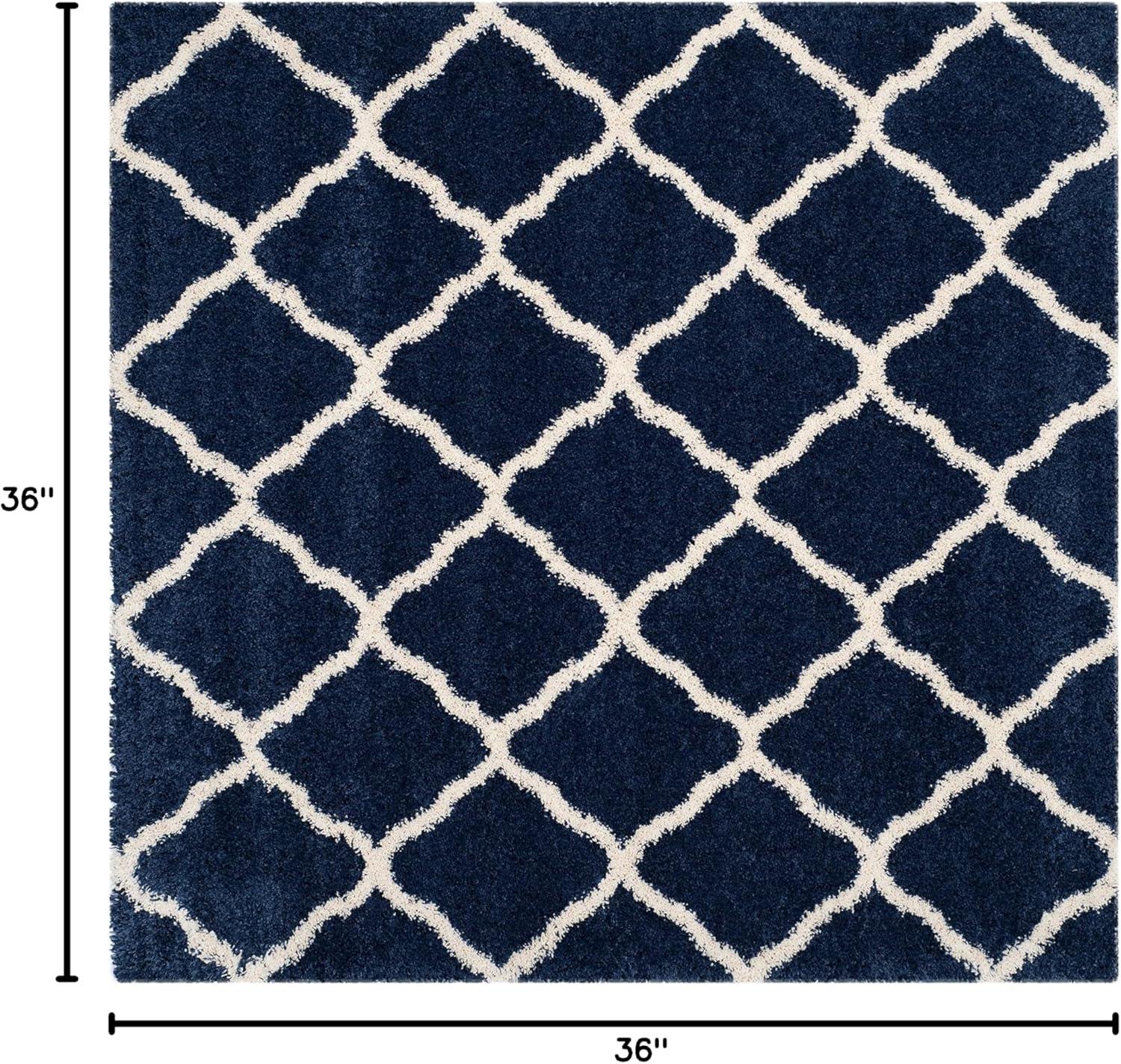 image:imageSAFAVIEH Hudson Shag Collection Area Rug 8 x 10 Slate Blue amp Ivory Moroccan Trellis Design NonShedding amp Easy Care 2inch Thick Ideal for High Traffic Areas in Living Room Bedroom SGH283LNavyIvory