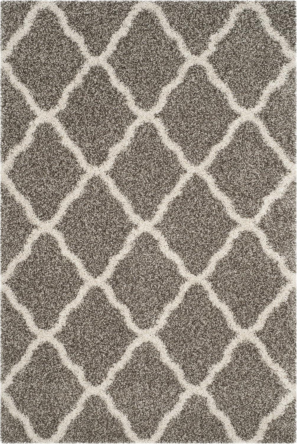 image:imageSAFAVIEH Hudson Shag Collection Area Rug 8 x 10 Slate Blue amp Ivory Moroccan Trellis Design NonShedding amp Easy Care 2inch Thick Ideal for High Traffic Areas in Living Room Bedroom SGH283LGreyIvory
