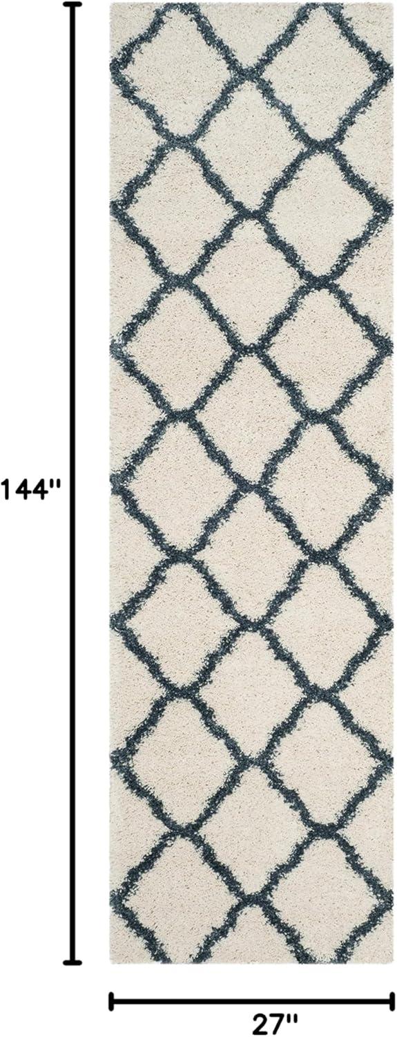 image:imageSAFAVIEH Hudson Shag Collection Area Rug 8 x 10 Slate Blue amp Ivory Moroccan Trellis Design NonShedding amp Easy Care 2inch Thick Ideal for High Traffic Areas in Living Room Bedroom SGH283LIvorySteel Blue