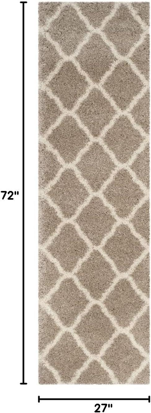 image:imageSAFAVIEH Hudson Shag Collection Area Rug 8 x 10 Slate Blue amp Ivory Moroccan Trellis Design NonShedding amp Easy Care 2inch Thick Ideal for High Traffic Areas in Living Room Bedroom SGH283LBeigeIvory