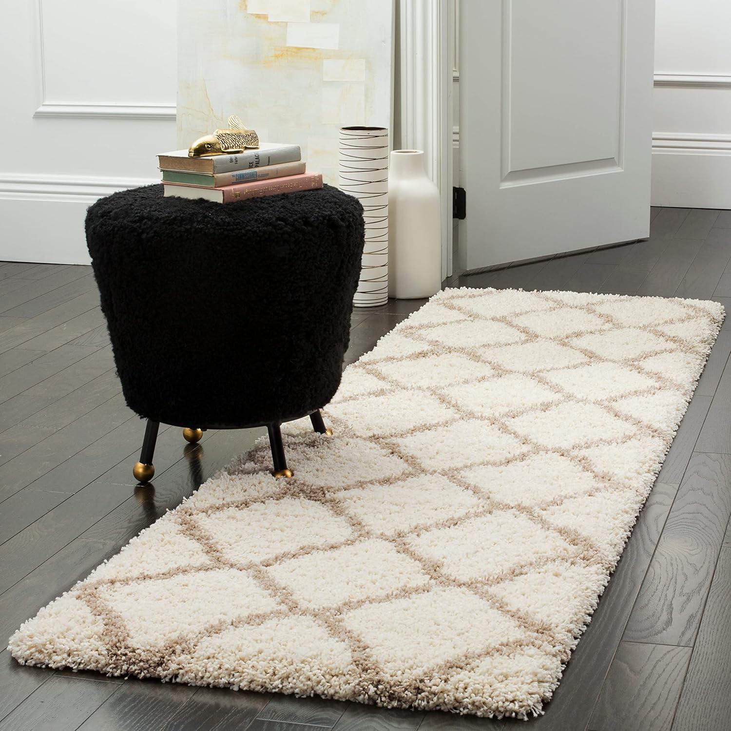 image:imageSAFAVIEH Hudson Shag Collection Area Rug 8 x 10 Slate Blue amp Ivory Moroccan Trellis Design NonShedding amp Easy Care 2inch Thick Ideal for High Traffic Areas in Living Room Bedroom SGH283LGreyIvory