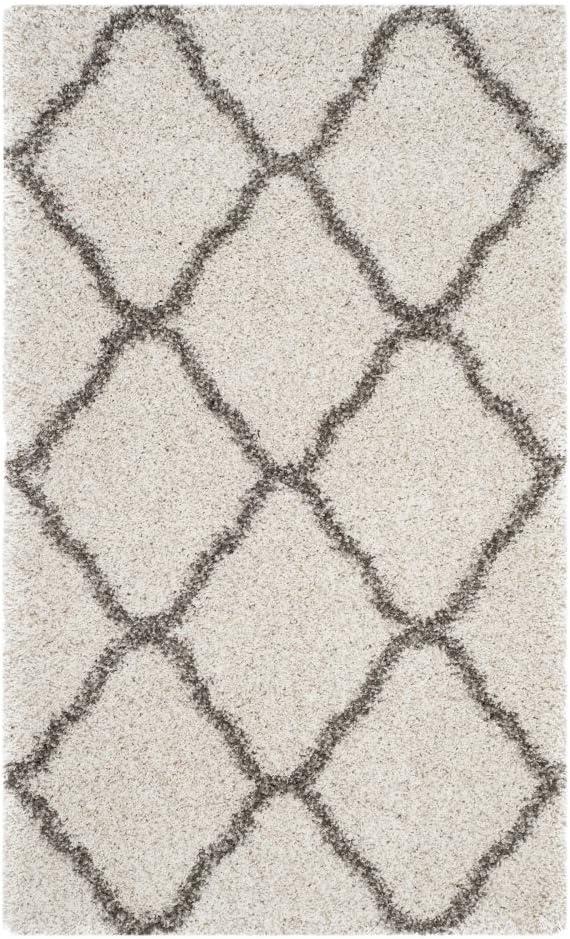 image:imageSAFAVIEH Hudson Shag Collection Area Rug 8 x 10 Slate Blue amp Ivory Moroccan Trellis Design NonShedding amp Easy Care 2inch Thick Ideal for High Traffic Areas in Living Room Bedroom SGH283LIvoryGrey
