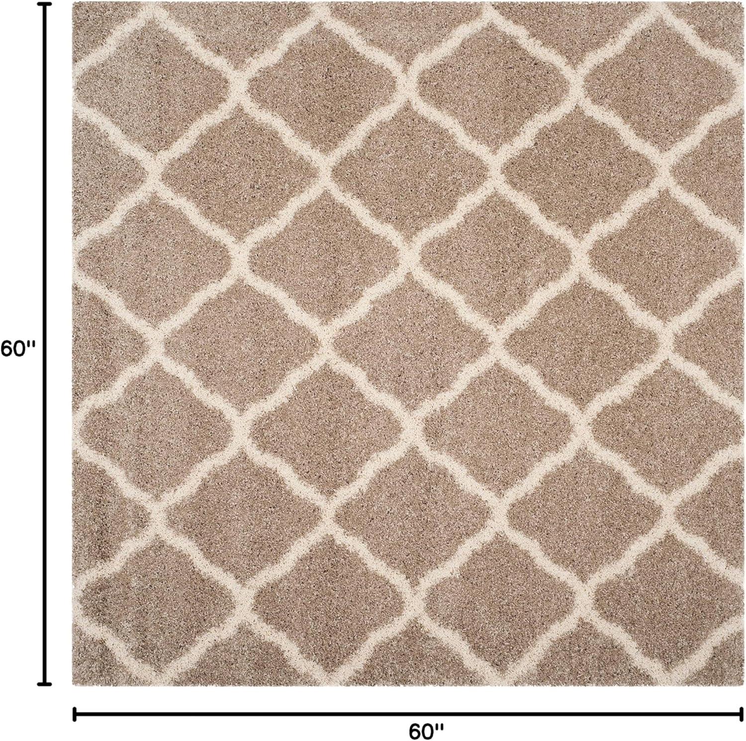image:imageSAFAVIEH Hudson Shag Collection Area Rug 8 x 10 Slate Blue amp Ivory Moroccan Trellis Design NonShedding amp Easy Care 2inch Thick Ideal for High Traffic Areas in Living Room Bedroom SGH283LBeigeIvory