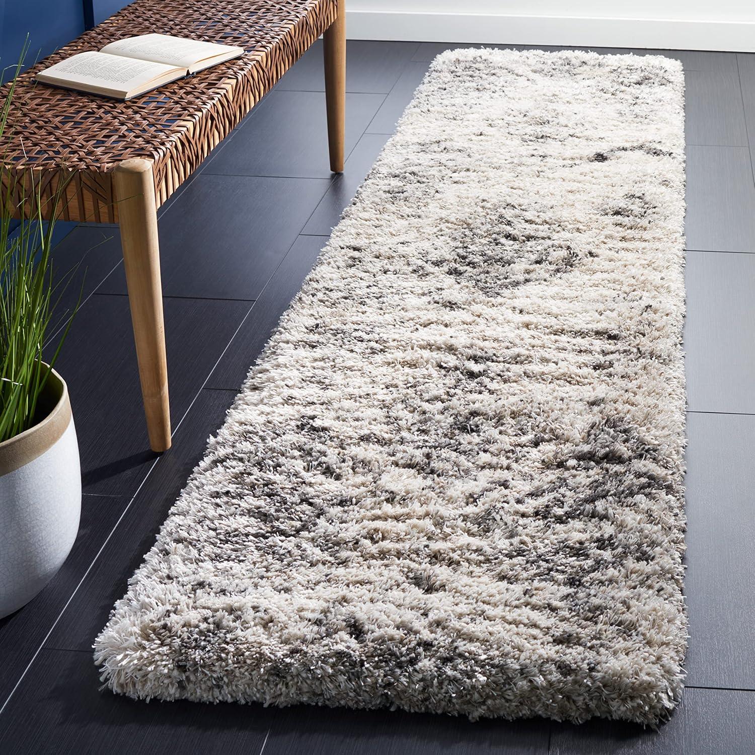 image:imageSAFAVIEH Iceland Shag Collection Accent Rug 4 x 6 Cream amp Grey Modern Design NonShedding amp Easy Care 25inch Thick Ideal for High Traffic Areas in Entryway Living Room Bedroom ISG514ACreamGrey