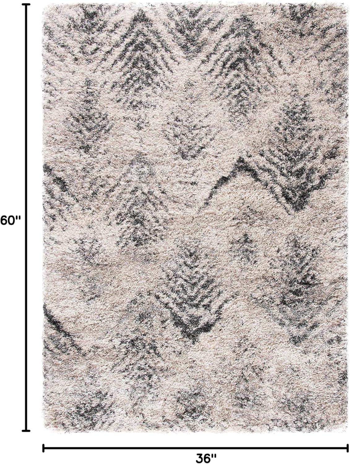 image:imageSAFAVIEH Iceland Shag Collection Accent Rug 4 x 6 Cream amp Grey Modern Design NonShedding amp Easy Care 25inch Thick Ideal for High Traffic Areas in Entryway Living Room Bedroom ISG514ACreamGrey