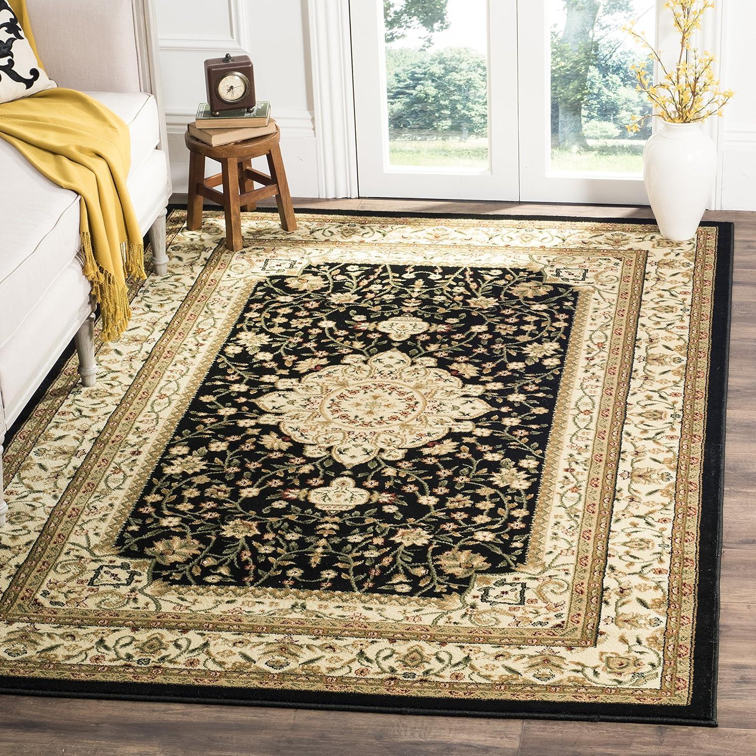 image:imageSAFAVIEH Lyndhurst Collection Area Rug 53 x 76 Black amp Ivory Traditional Oriental Design NonShedding amp Easy Care Ideal for High Traffic Areas in Living Room Bedroom LNH213ABlackIvory