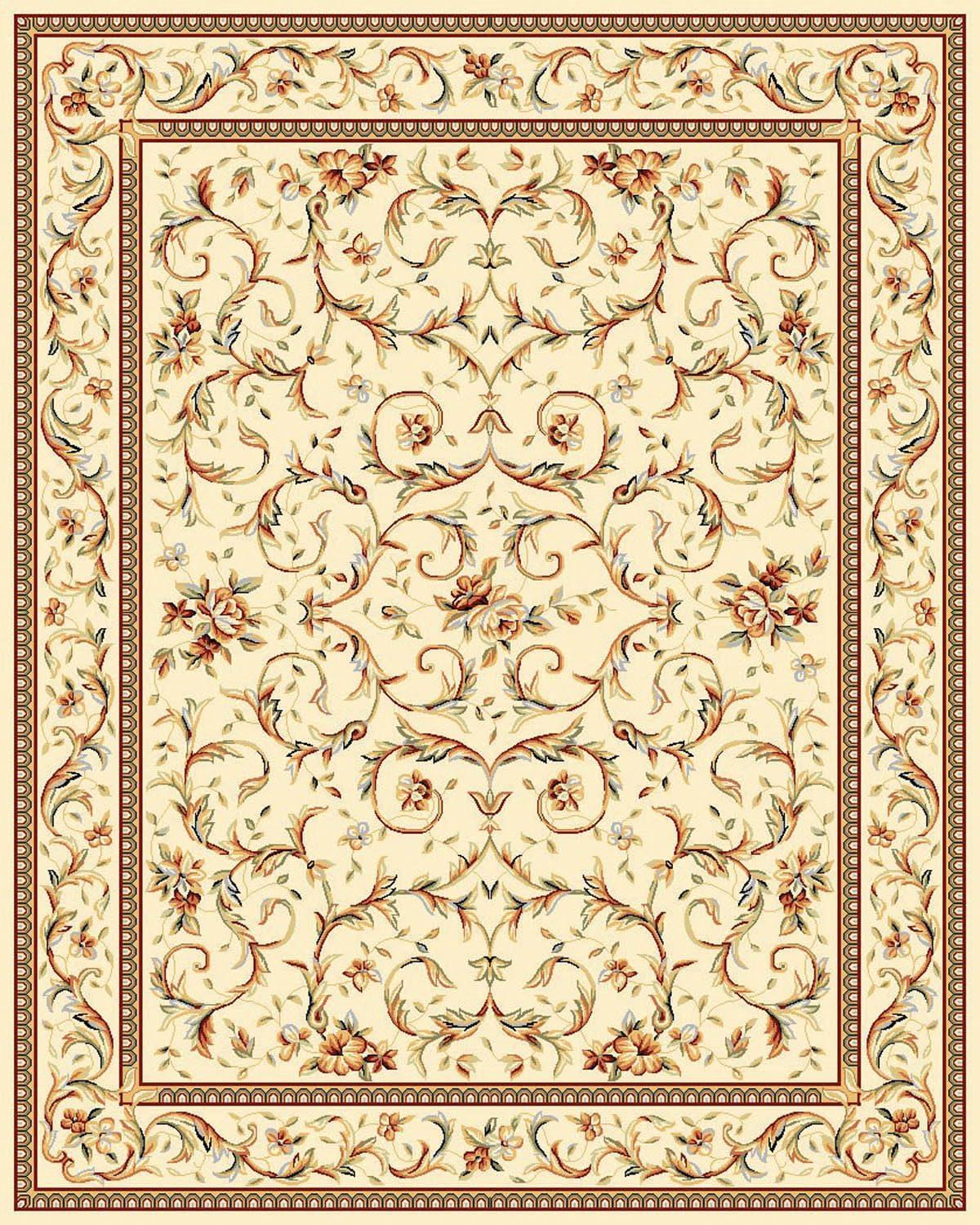 image:imageSAFAVIEH Lyndhurst Collection Area Rug 53 x 76 Ivory amp Ivory Traditional Oriental Scroll Design NonShedding amp Easy Care Ideal for High Traffic Areas in Living Room Bedroom LNH322AIvory