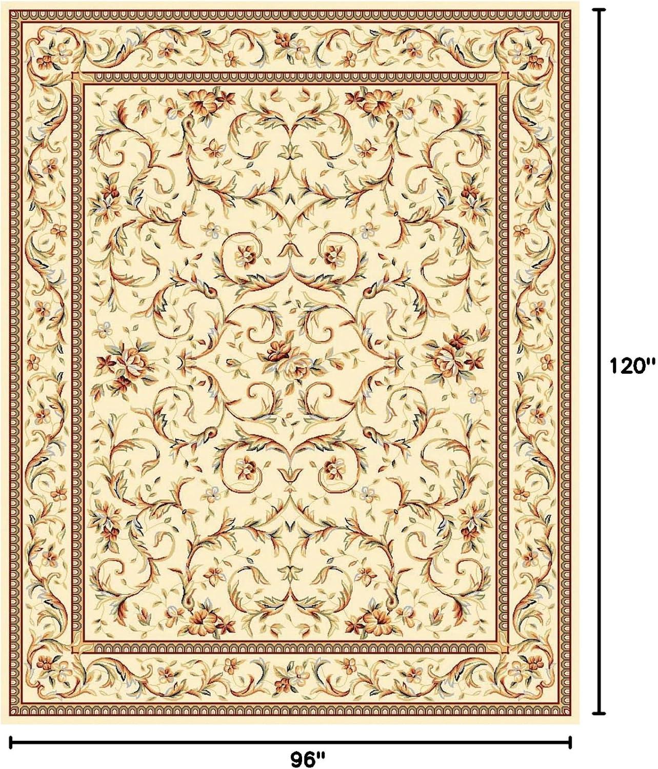 image:imageSAFAVIEH Lyndhurst Collection Area Rug 53 x 76 Ivory amp Ivory Traditional Oriental Scroll Design NonShedding amp Easy Care Ideal for High Traffic Areas in Living Room Bedroom LNH322AIvory
