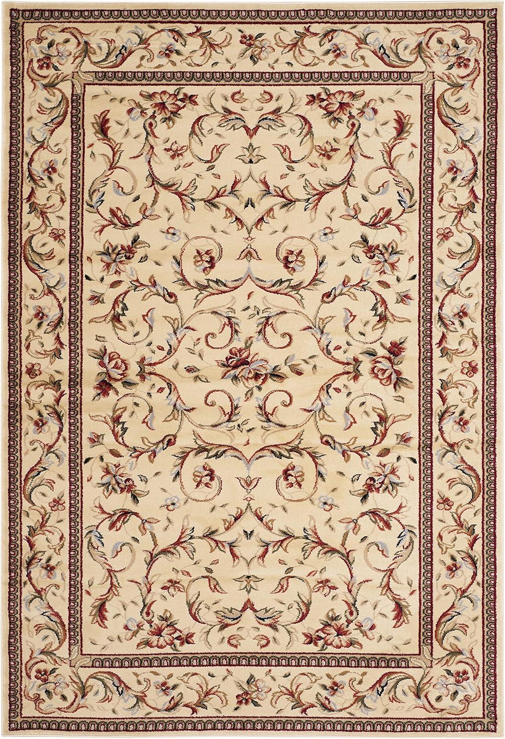 image:imageSAFAVIEH Lyndhurst Collection Area Rug 53 x 76 Ivory amp Ivory Traditional Oriental Scroll Design NonShedding amp Easy Care Ideal for High Traffic Areas in Living Room Bedroom LNH322AIvory