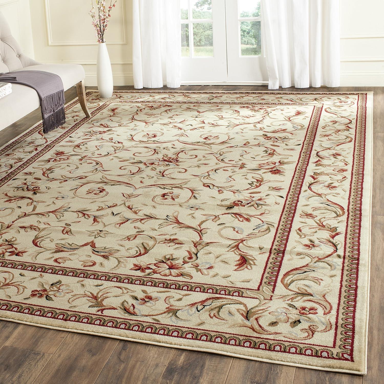 image:imageSAFAVIEH Lyndhurst Collection Area Rug 53 x 76 Ivory amp Ivory Traditional Oriental Scroll Design NonShedding amp Easy Care Ideal for High Traffic Areas in Living Room Bedroom LNH322AIvory