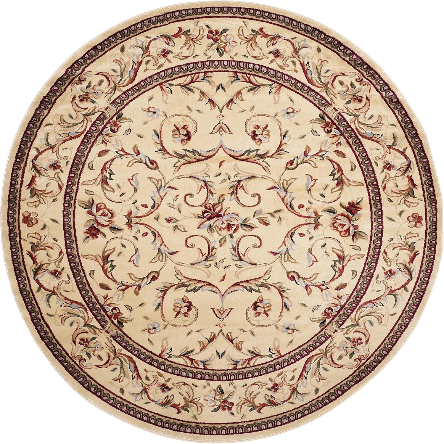 image:imageSAFAVIEH Lyndhurst Collection Area Rug 53 x 76 Ivory amp Ivory Traditional Oriental Scroll Design NonShedding amp Easy Care Ideal for High Traffic Areas in Living Room Bedroom LNH322AIvory