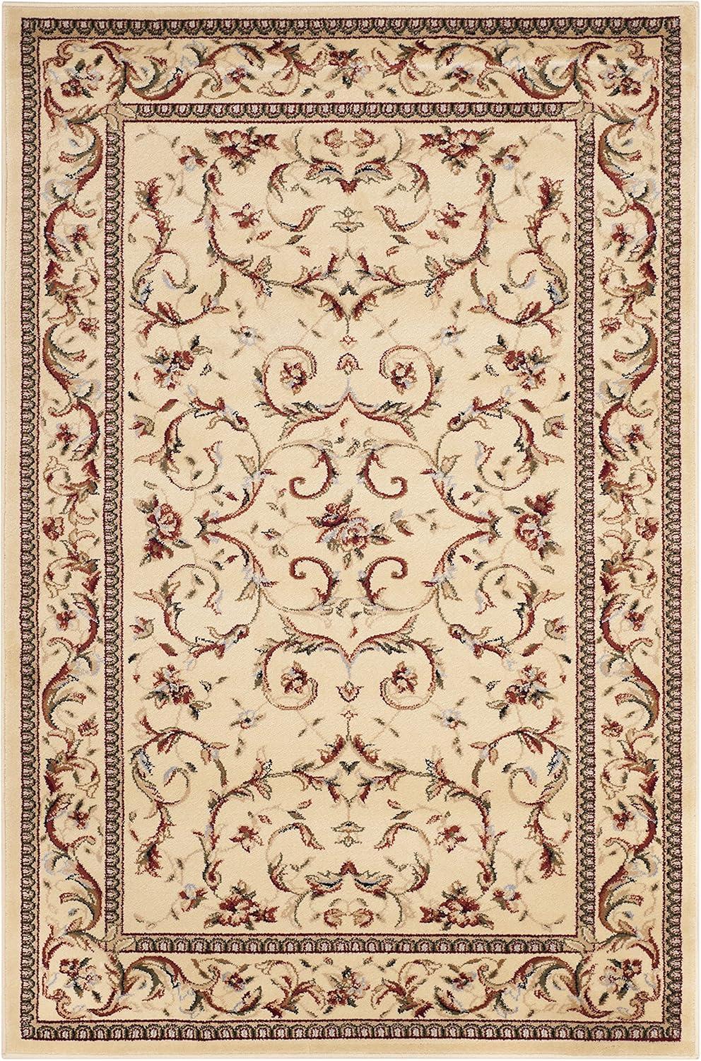 image:imageSAFAVIEH Lyndhurst Collection Area Rug 53 x 76 Ivory amp Ivory Traditional Oriental Scroll Design NonShedding amp Easy Care Ideal for High Traffic Areas in Living Room Bedroom LNH322AIvory