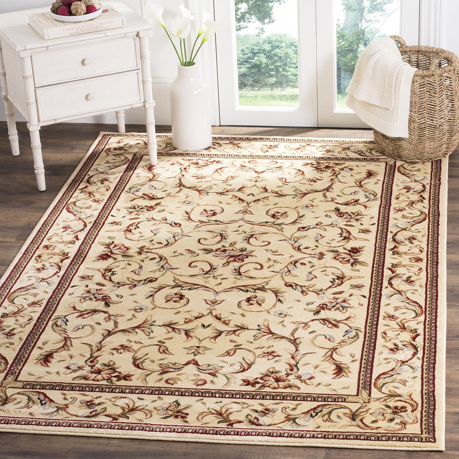image:imageSAFAVIEH Lyndhurst Collection Area Rug 53 x 76 Ivory amp Ivory Traditional Oriental Scroll Design NonShedding amp Easy Care Ideal for High Traffic Areas in Living Room Bedroom LNH322AIvory