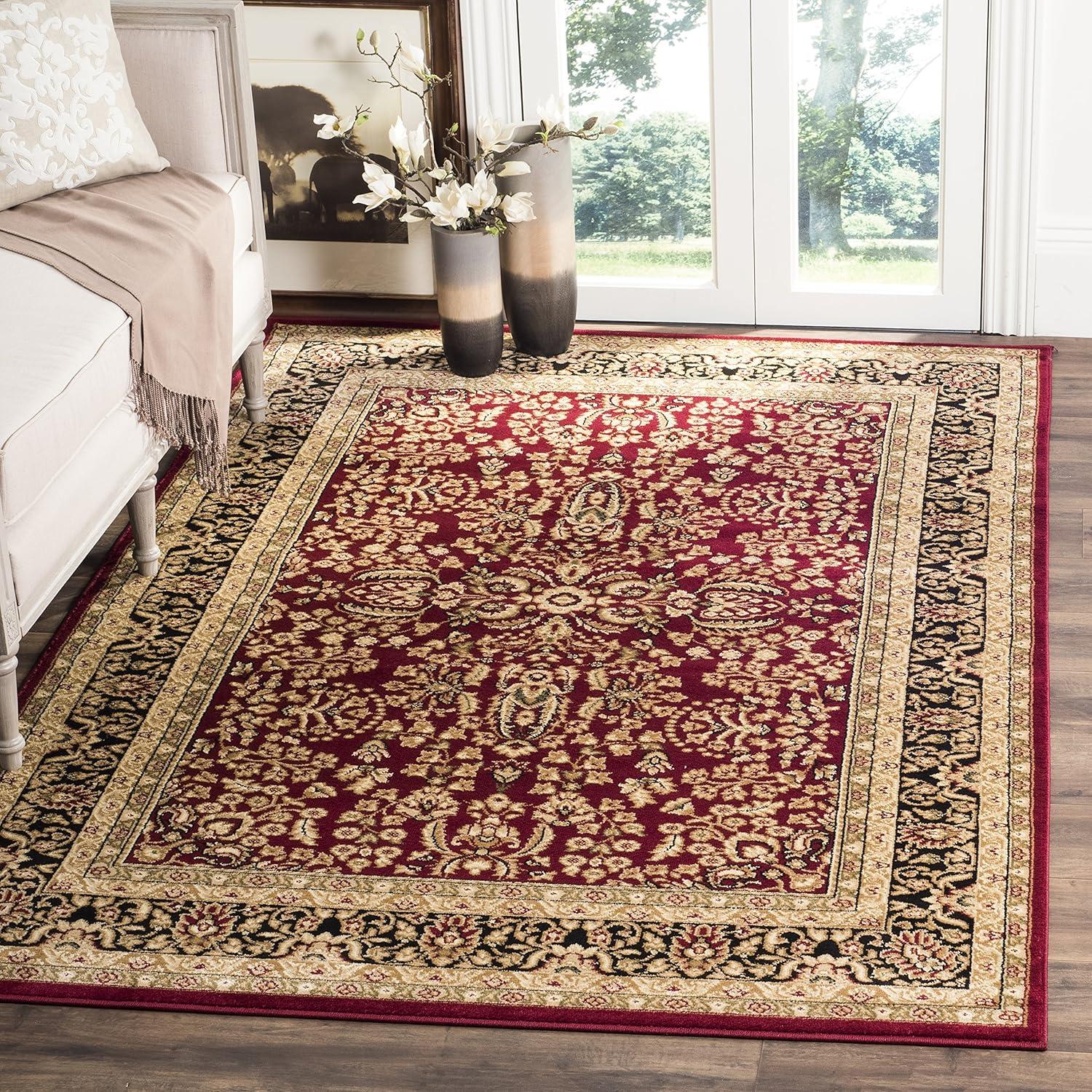 image:imageSAFAVIEH Lyndhurst Collection Area Rug 53 x 76 Red amp Black Traditional Oriental Design NonShedding amp Easy Care Ideal for High Traffic Areas in Living Room Bedroom LNH214ARed Black