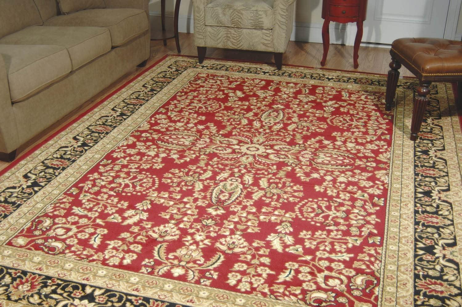 image:imageSAFAVIEH Lyndhurst Collection Area Rug 53 x 76 Red amp Black Traditional Oriental Design NonShedding amp Easy Care Ideal for High Traffic Areas in Living Room Bedroom LNH214ARed Black