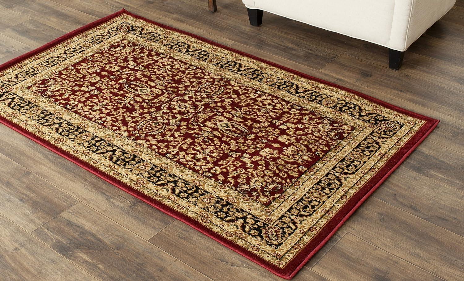 image:imageSAFAVIEH Lyndhurst Collection Area Rug 53 x 76 Red amp Black Traditional Oriental Design NonShedding amp Easy Care Ideal for High Traffic Areas in Living Room Bedroom LNH214ARed Black