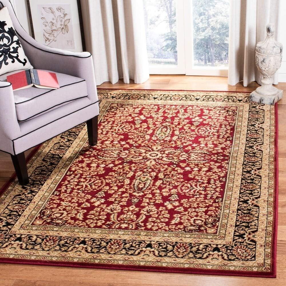 image:imageSAFAVIEH Lyndhurst Collection Area Rug 53 x 76 Red amp Black Traditional Oriental Design NonShedding amp Easy Care Ideal for High Traffic Areas in Living Room Bedroom LNH214ARed Black