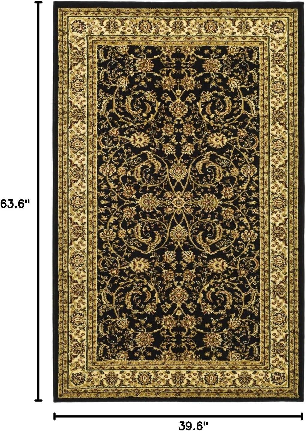 image:imageSAFAVIEH Lyndhurst Collection Area Rug 53 x 76 Sage amp Ivory Traditional Oriental Design NonShedding amp Easy Care Ideal for High Traffic Areas in Living Room Bedroom LNH219BBlackIvory