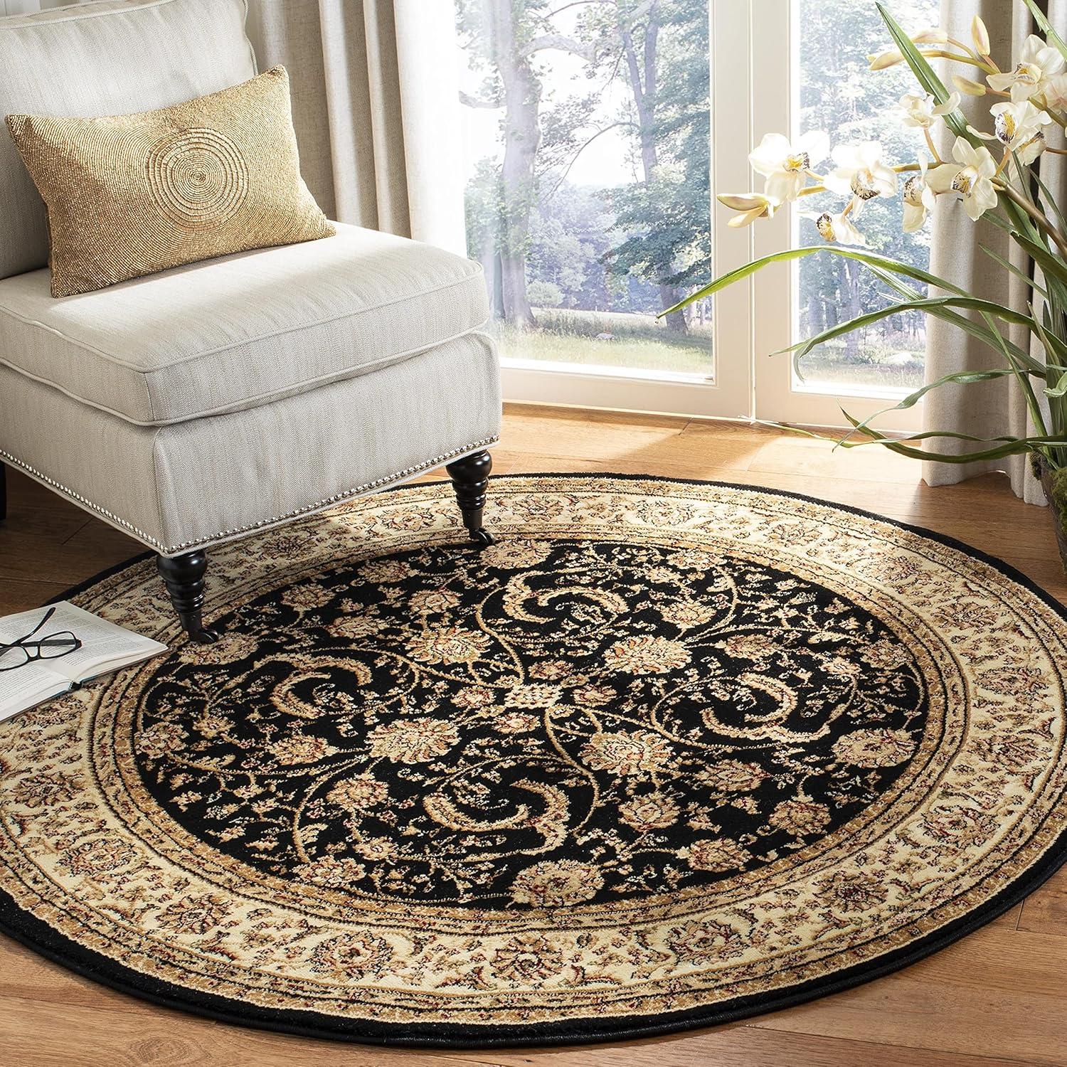 image:imageSAFAVIEH Lyndhurst Collection Area Rug 53 x 76 Sage amp Ivory Traditional Oriental Design NonShedding amp Easy Care Ideal for High Traffic Areas in Living Room Bedroom LNH219BBlackIvory