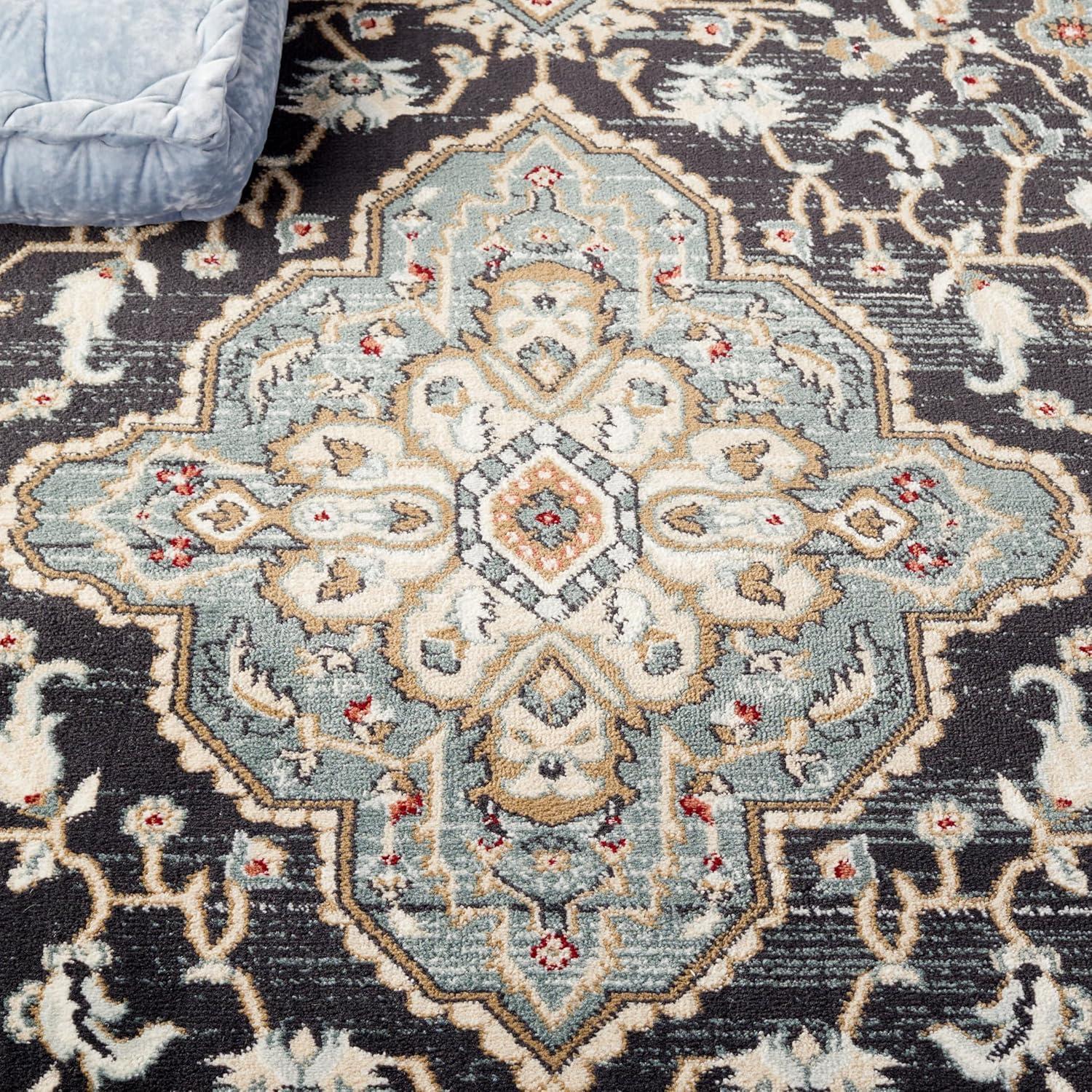 image:imageSAFAVIEH Lyndhurst Collection Area Rug 8 x 10 Cream amp Beige Traditional Oriental Design NonShedding amp Easy Care Ideal for High Traffic Areas in Living Room Bedroom LNH338BAnthraciteTeal