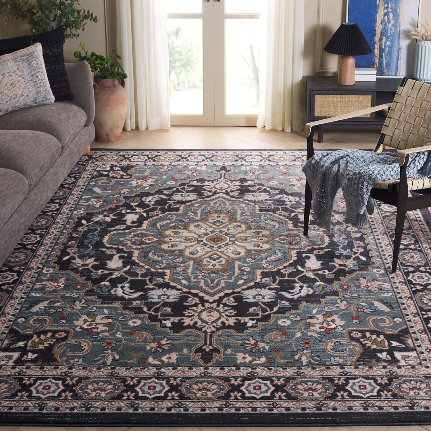 image:imageSAFAVIEH Lyndhurst Collection Area Rug 8 x 10 Cream amp Beige Traditional Oriental Design NonShedding amp Easy Care Ideal for High Traffic Areas in Living Room Bedroom LNH338BAnthraciteTeal