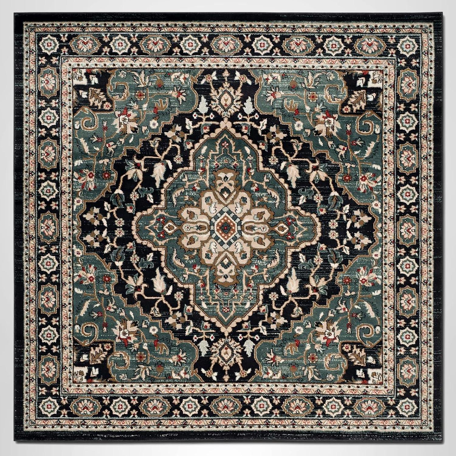 image:imageSAFAVIEH Lyndhurst Collection Area Rug 8 x 10 Cream amp Beige Traditional Oriental Design NonShedding amp Easy Care Ideal for High Traffic Areas in Living Room Bedroom LNH338BAnthraciteTeal