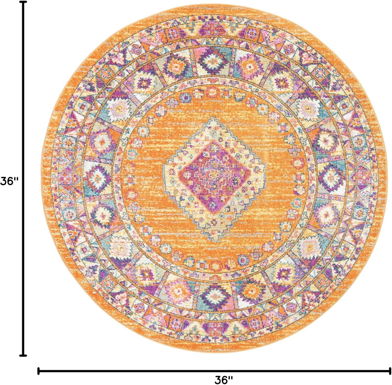 image:imageSAFAVIEH Madison Collection Area Rug 51 x 76 Light Blue amp Orange Boho Chic Medallion Design NonShedding amp Easy Care Ideal for High Traffic Areas in Living Room Bedroom MAD133AOrangeFuchsia