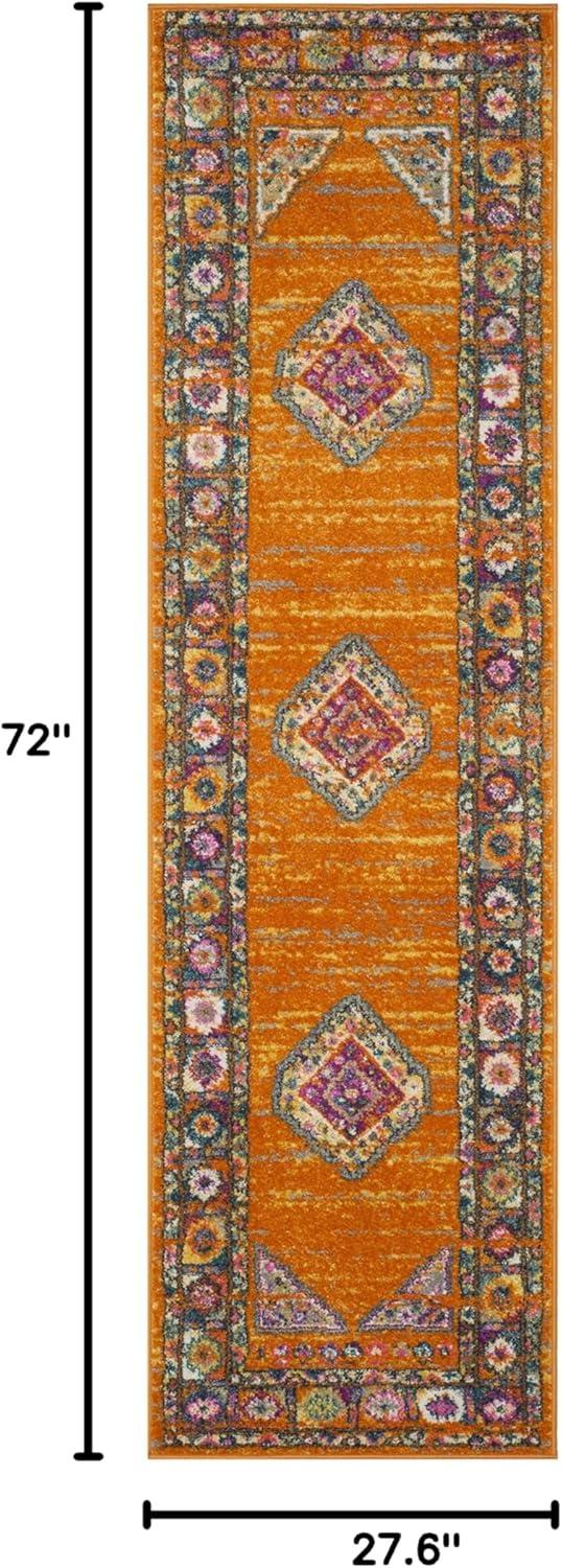 image:imageSAFAVIEH Madison Collection Area Rug 51 x 76 Light Blue amp Orange Boho Chic Medallion Design NonShedding amp Easy Care Ideal for High Traffic Areas in Living Room Bedroom MAD133AOrangeFuchsia