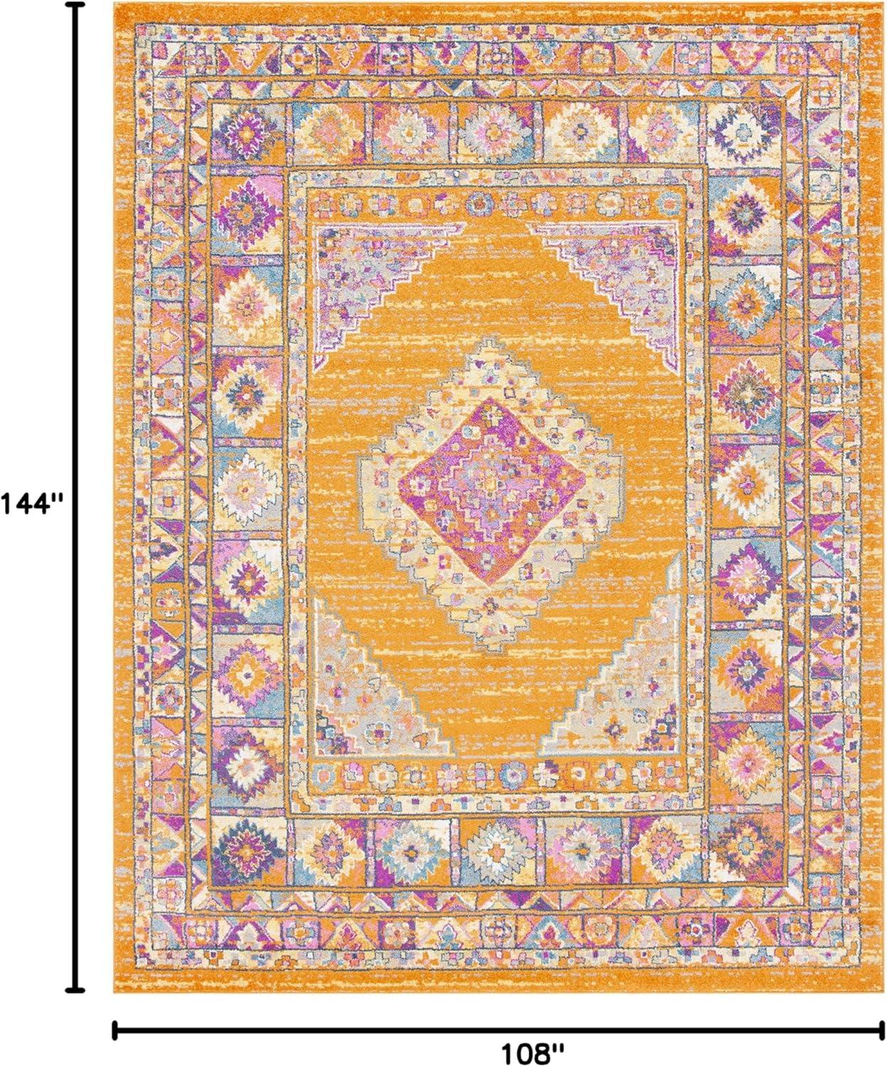 image:imageSAFAVIEH Madison Collection Area Rug 51 x 76 Light Blue amp Orange Boho Chic Medallion Design NonShedding amp Easy Care Ideal for High Traffic Areas in Living Room Bedroom MAD133AOrangeFuchsia