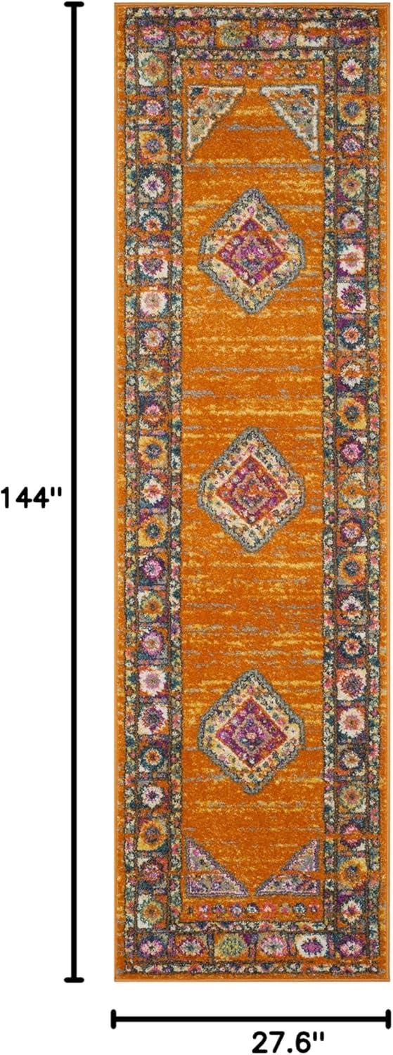 image:imageSAFAVIEH Madison Collection Area Rug 51 x 76 Light Blue amp Orange Boho Chic Medallion Design NonShedding amp Easy Care Ideal for High Traffic Areas in Living Room Bedroom MAD133AOrangeFuchsia