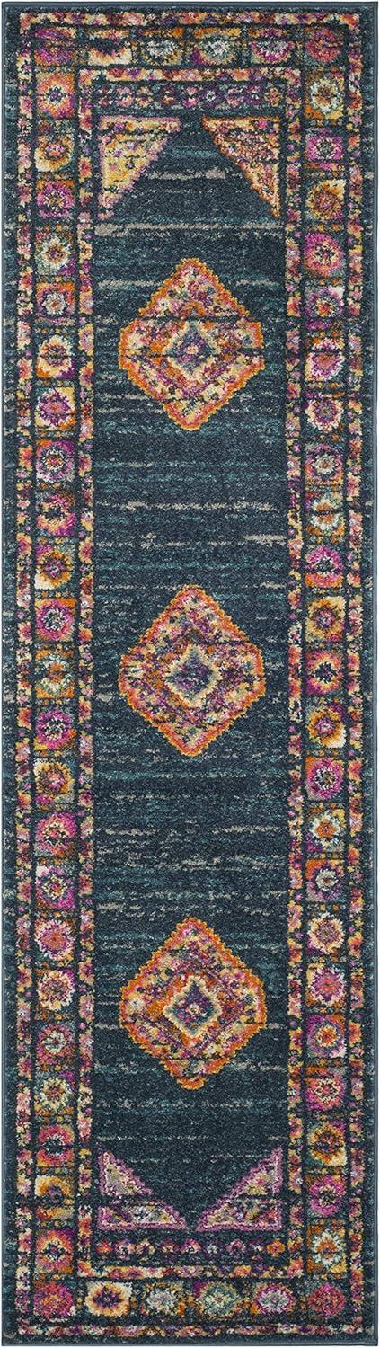 image:imageSAFAVIEH Madison Collection Area Rug 51 x 76 Light Blue amp Orange Boho Chic Medallion Design NonShedding amp Easy Care Ideal for High Traffic Areas in Living Room Bedroom MAD133ABlueFuchsia